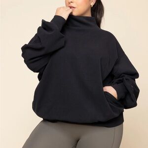 Popflex Active Ooey Gooey Mockneck Sweater in Black